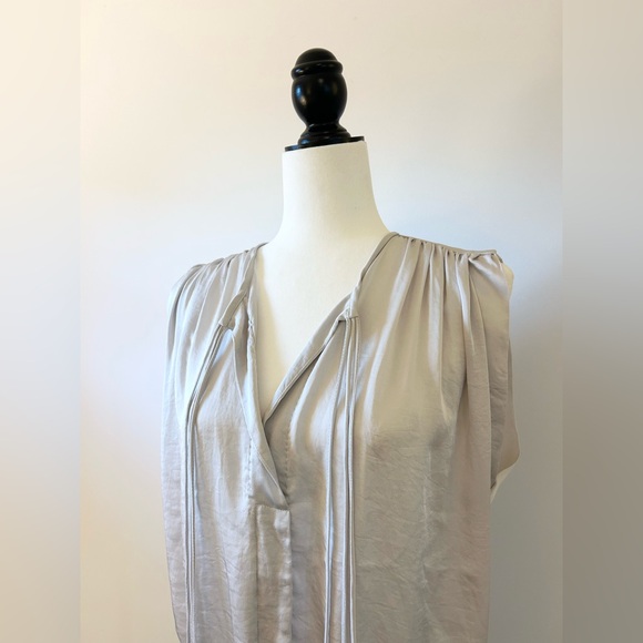 Isabel Marant Etoile Silver Grey Tank, Blouse with Tie Detail - size Large, 40 - Picture 2 of 9